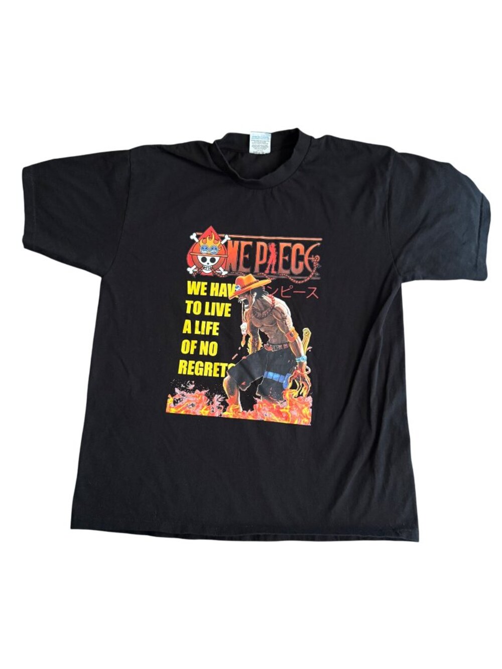 One Piece Graphic T-Shirt XL Pro Club Heavy Weight Cotton Black